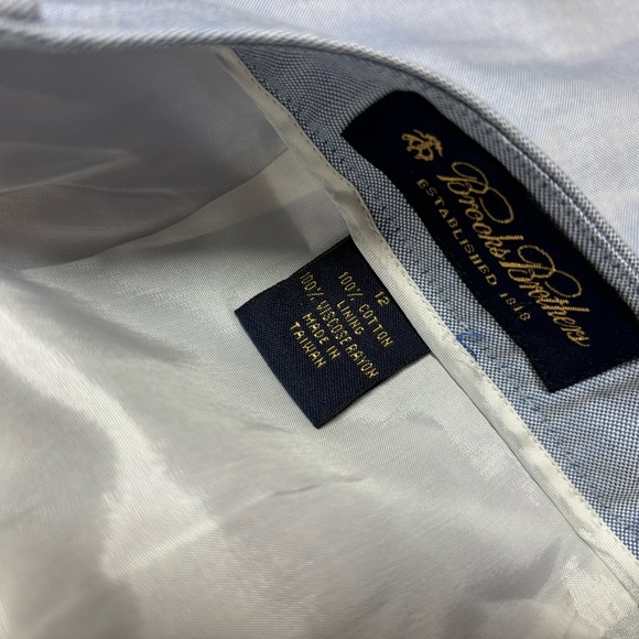 BROOKS BROTHERS NWT Oxford blue dresss shirt skirt. 100% cotton. Size 12. - Picture 5 of 8